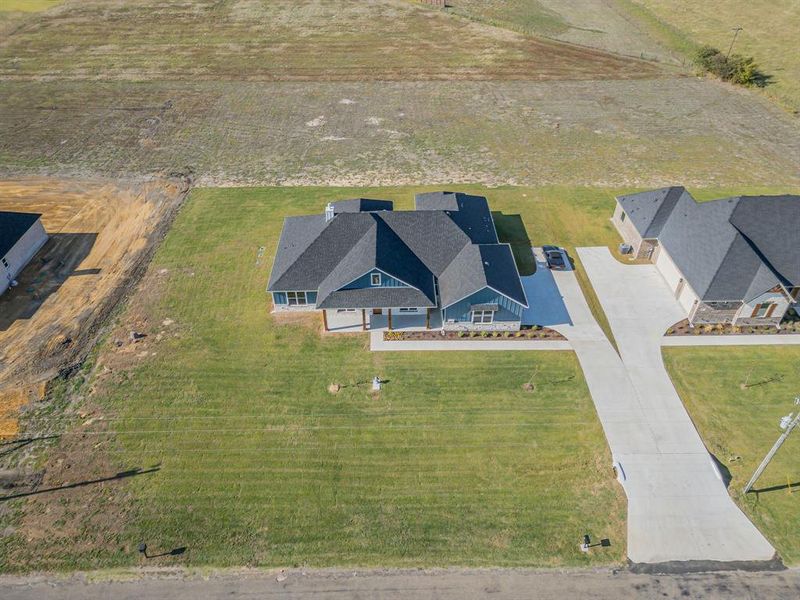 Aerial view with a rural view