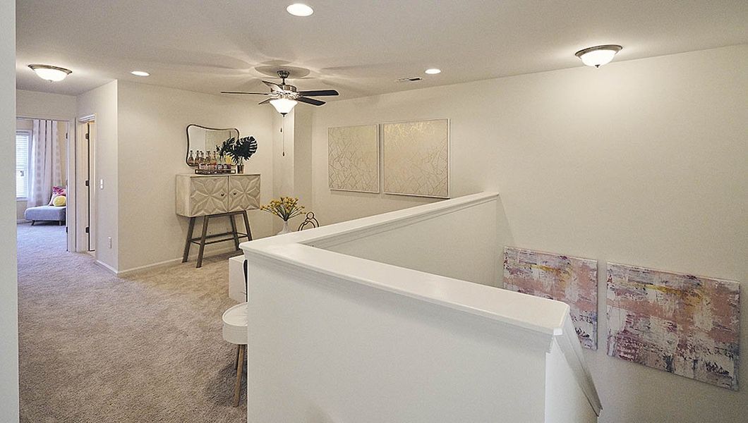 Furnished interior view inside a new home in The Meadows at Kinsley, Jamestown (Image 23). Furnished interior view inside a new home in The Meadows at Kinsley, Jamestown (Image 23).