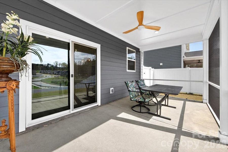 Covered, screened patio.
