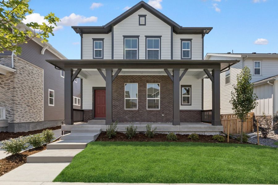Exterior details and patio area of a home in Painted Prairie Cottage, Aurora (Image 19).