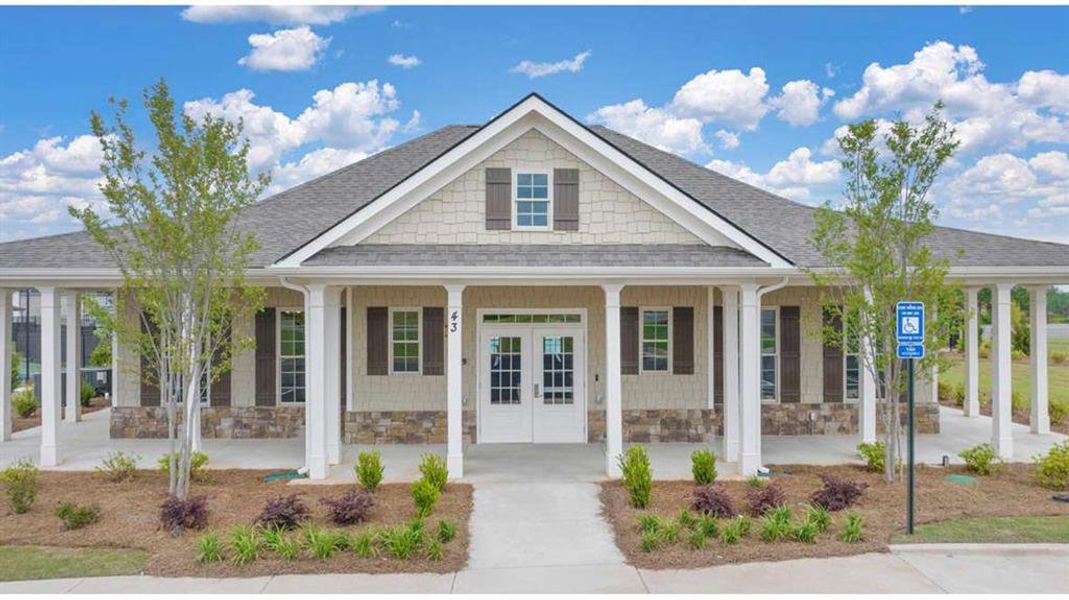Front exterior of a new home in Preserve at Dove Creek, Statham, GA, highlighting curb appeal (Image 2).