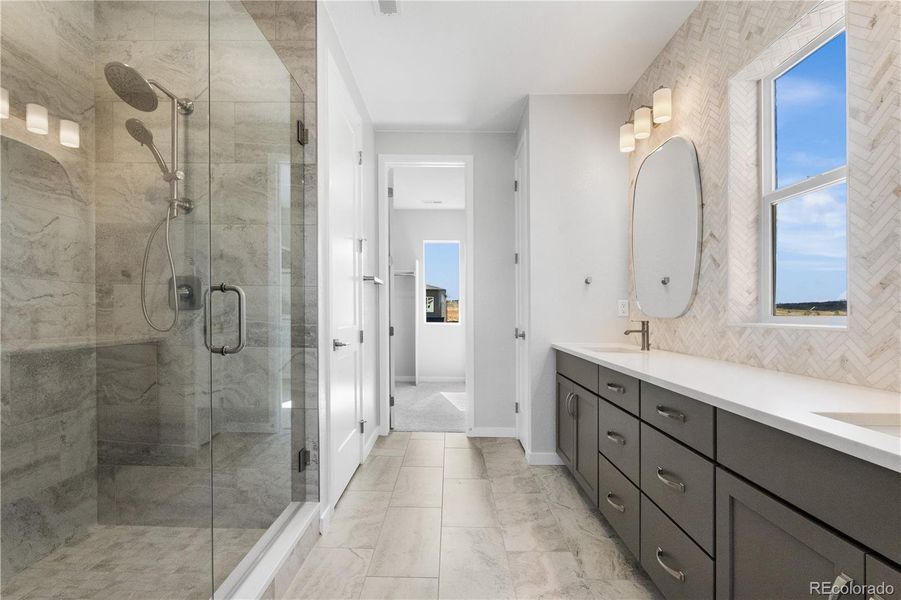 Furnished interior view inside a new home in Portrait at The Canyons, Castle Pines (Image 13).