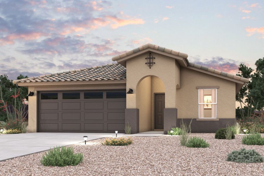 Representative exterior photo of a completed home built from the Sterling by Century Complete in North Fork at Laughlin Ranch, Bullhead City, AZ (Image 1).