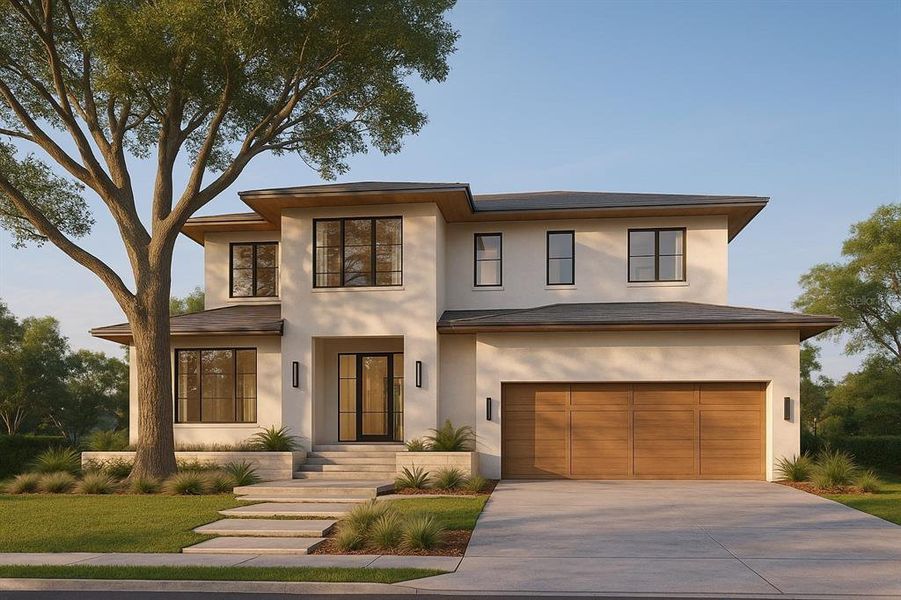 Front exterior of a new home in , Tampa, FL, highlighting curb appeal (Image 1). Front exterior of a new home in , Tampa, FL, highlighting curb appeal (Image 1).