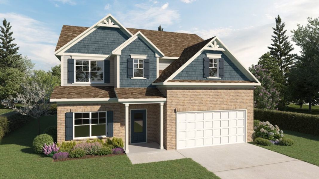 Representative exterior photo of a completed home built from the The Dunford by Direct Residential Communities in The Hills at Cedar Creek, Winder, GA (Image 6). Representative exterior photo of a completed home built from the The Dunford by Direct Residential Communities in The Hills at Cedar Creek, Winder, GA (Image 6).
