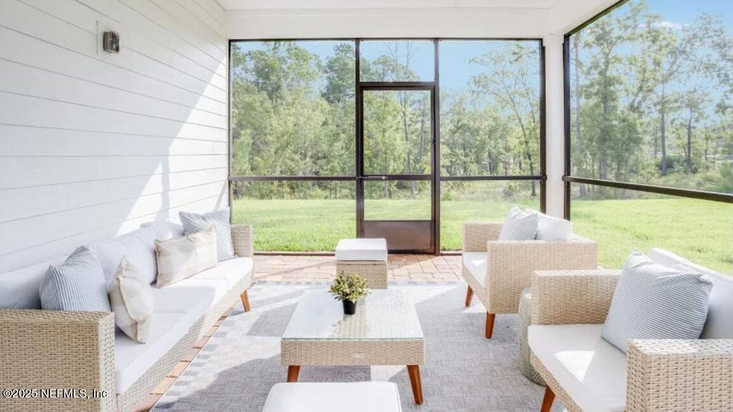 Furnished interior view inside a new home in Edenbrooke at Hyland Trail | 55+: Edenbrooke at Hyland Trail 50s, Green Cove Springs (Image 5). Furnished interior view inside a new home in Edenbrooke at Hyland Trail | 55+: Edenbrooke at Hyland Trail 50s, Green Cove Springs (Image 5).