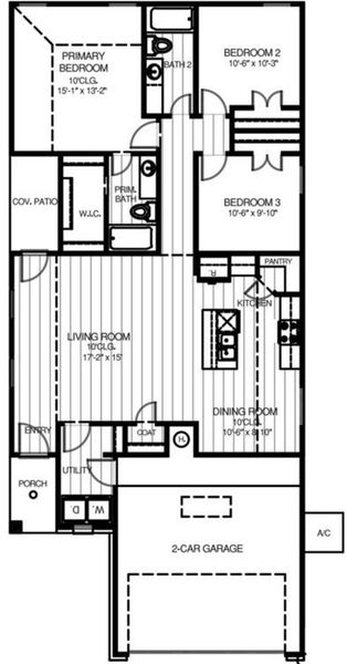 2D floor plan layout for the Magnolia by Home Creations in Hill & Dale Ranch, Splendora, TX (Image 3). 2D floor plan layout for the Magnolia by Home Creations in Hill & Dale Ranch, Splendora, TX (Image 3).
