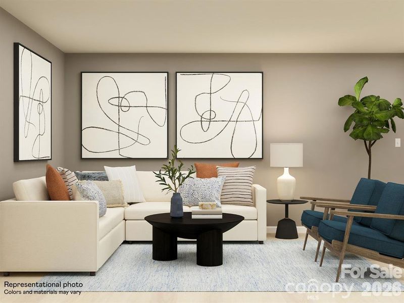 Furnished interior view inside a new home in River Ridge Townes, Charlotte (Image 5).