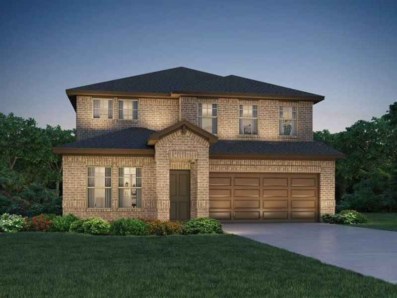 Front exterior of a new home in Heights of Barbers Hill, Mont Belvieu, TX, highlighting curb appeal (Image 2).