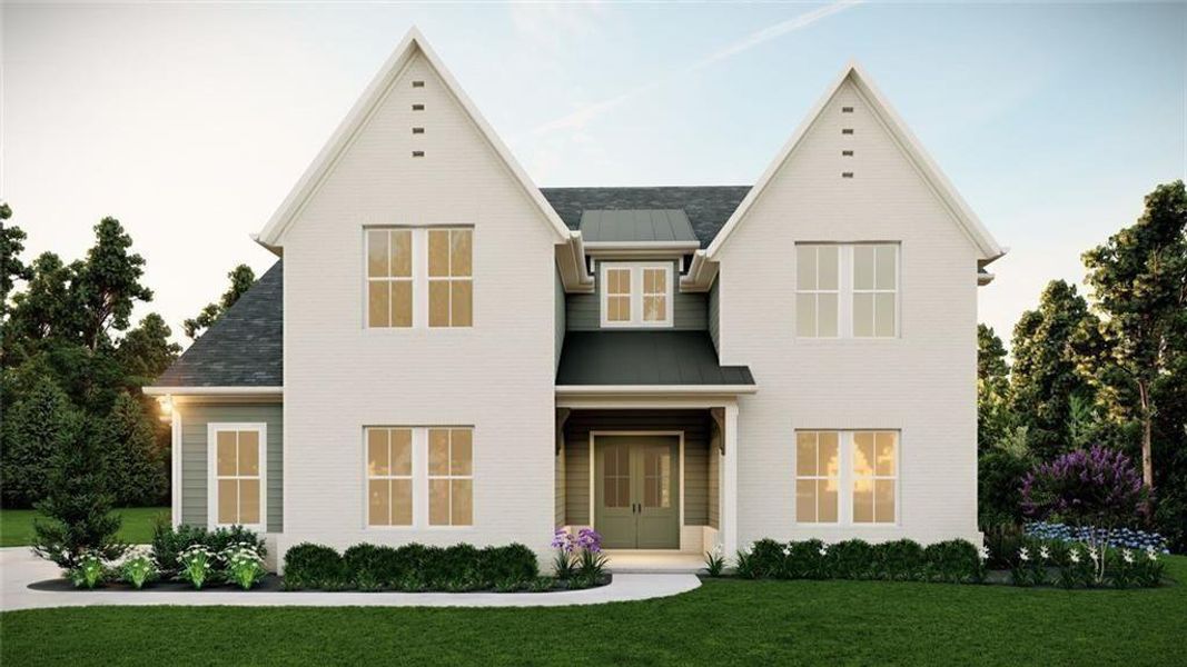 Front exterior of a new home in Long Hollow Landing, Gainesville, GA, highlighting curb appeal (Image 30).