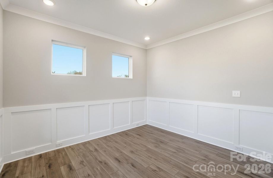 Office with wainscoting