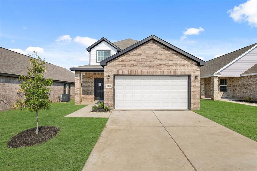 Front exterior of a new home in Christian Meadows, Ennis, TX, highlighting curb appeal (Image 15). Front exterior of a new home in Christian Meadows, Ennis, TX, highlighting curb appeal (Image 15).