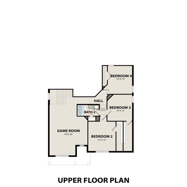2D floor plan layout for the The Ridgeport D by Davidson Homes LLC in Benders Cove, Mount Juliet, TN (Image 3).