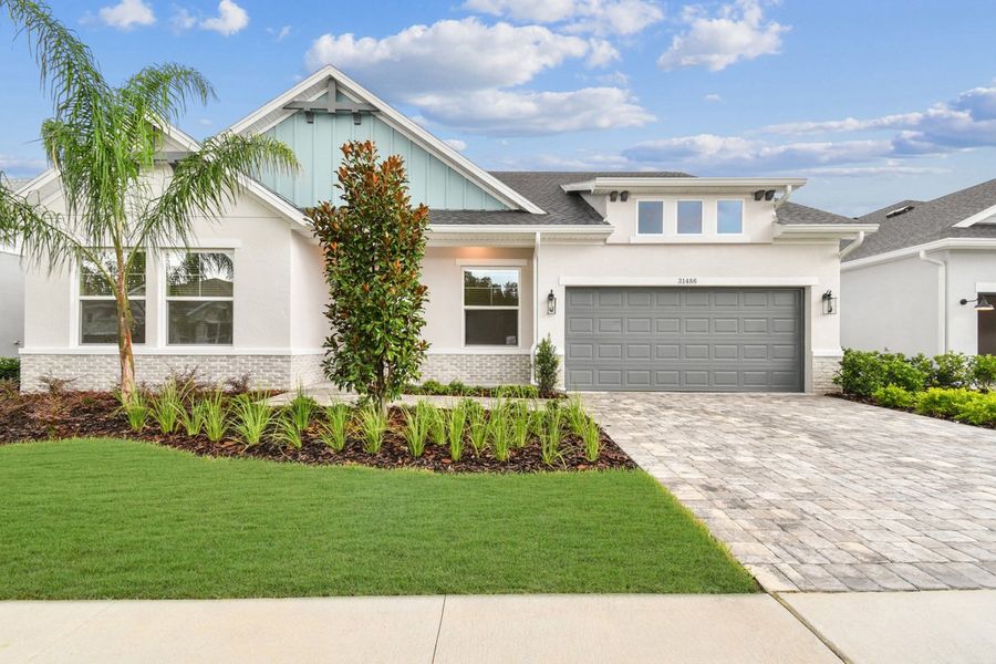 Representative exterior photo of a completed home built from the The Colston by David Weekley Homes in Chapel Crossings – Classic Series, Wesley Chapel, FL (Image 1).
