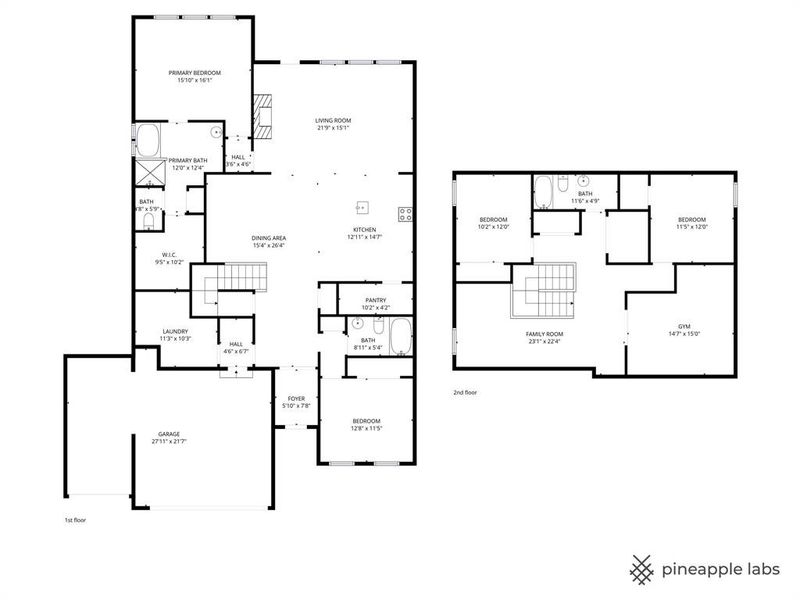 2D floor plan layout of this home in Whitewing Trails, Princeton, TX (Image 5).