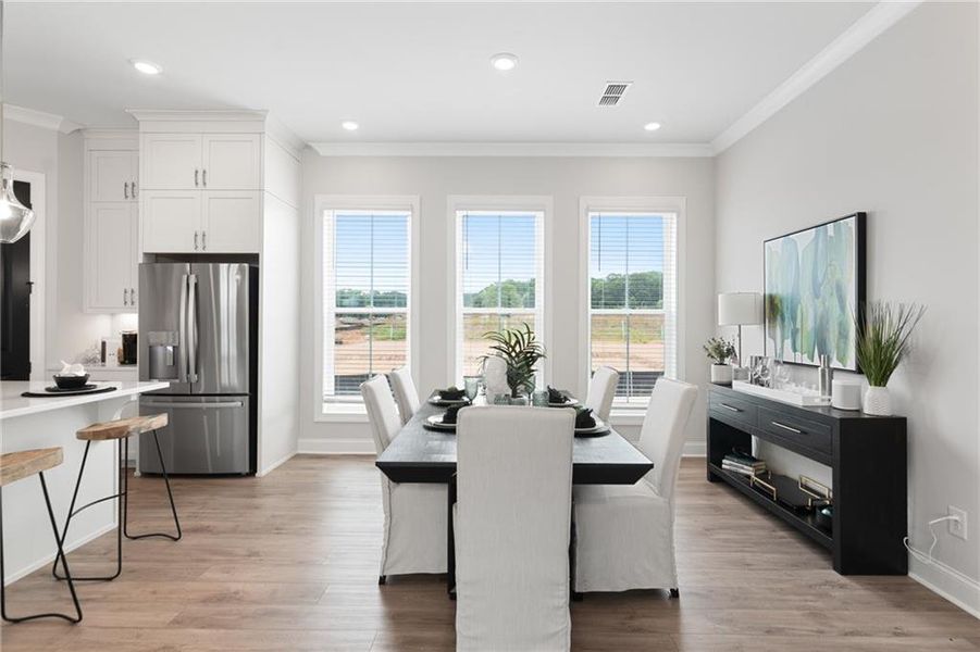 Furnished interior view inside a new home in Promenade at Sawnee Village, Cumming (Image 13). Furnished interior view inside a new home in Promenade at Sawnee Village, Cumming (Image 13).