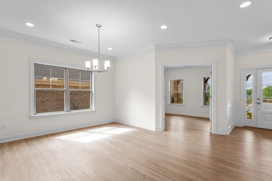 Representative unfurnished interior of a home built from the Fairfield Lux by Keystone Homes NC in Weybridge, Burlington (Image 35).