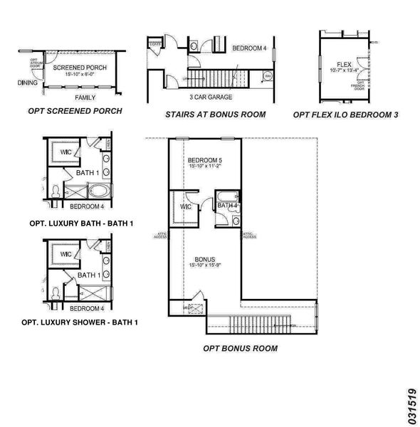 2D floor plan layout for the Madison by D.R. Horton in Sylvan Creek, Denver, NC (Image 4).