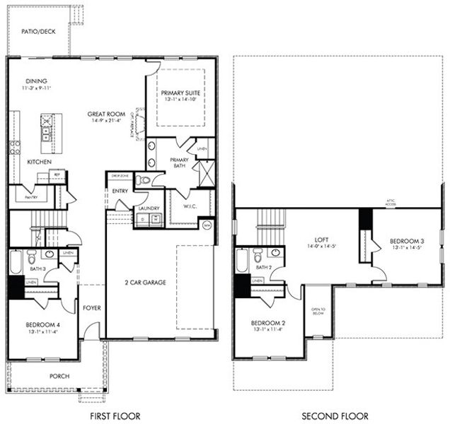 2D floor plan layout for the Lambert by Meritage Homes in Benders Cove - Estate Series, Mount Juliet, TN (Image 3). 2D floor plan layout for the Lambert by Meritage Homes in Benders Cove - Estate Series, Mount Juliet, TN (Image 3).
