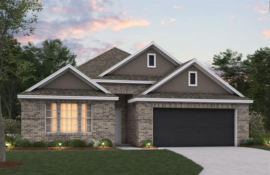 Front exterior of a new home in Hunters Ridge, Crowley, TX, highlighting curb appeal (Image 1). Front exterior of a new home in Hunters Ridge, Crowley, TX, highlighting curb appeal (Image 1).