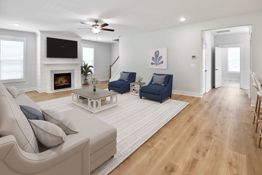 Representative furnished interior of a home built from the Armstrong by Stevens Fine Homes in Parkwood Estates, Leland (Image 10).