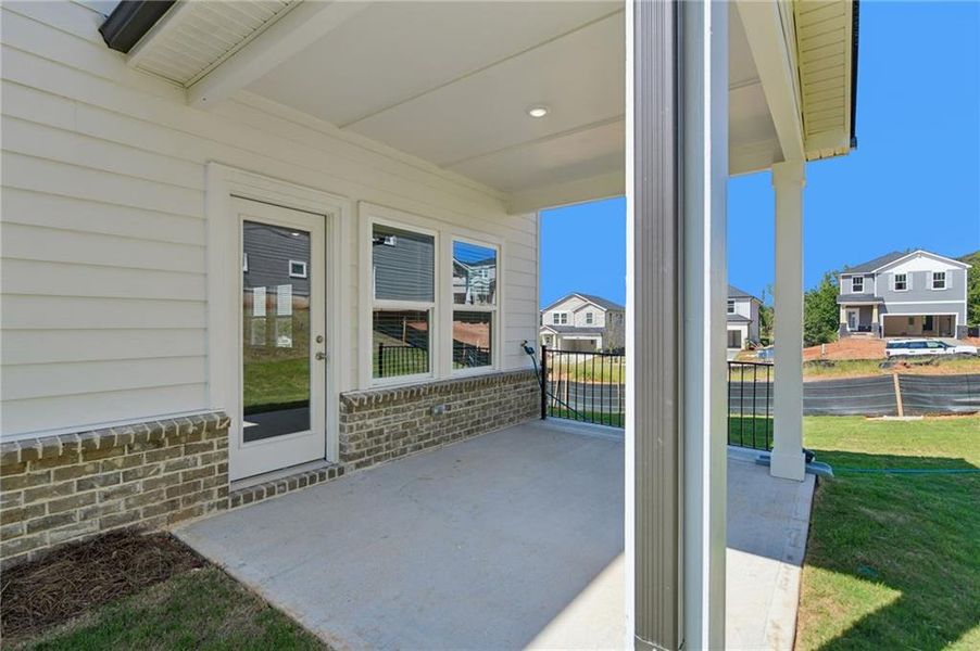 Exterior details and patio area of a home in Hemingway - Reserve Series, Cumming (Image 3).