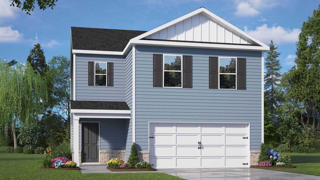 Front exterior of a new home in Willow Mill, Thomasville, NC, highlighting curb appeal (Image 1). Front exterior of a new home in Willow Mill, Thomasville, NC, highlighting curb appeal (Image 1).