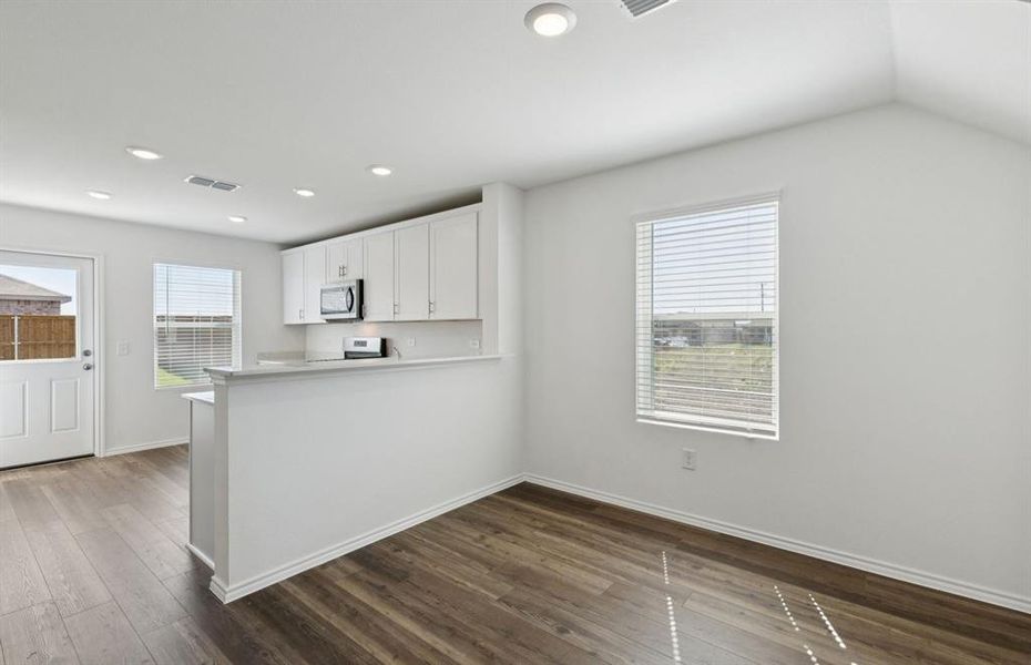 *Floorplan representation, not actual home - Dining nook off kitchen with large windows