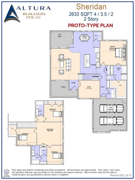 2D floor plan layout of this home in Summerwood, Red Oak, TX (Image 3).