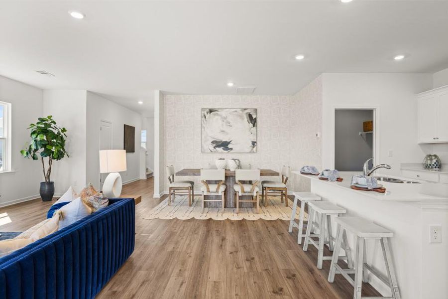 Furnished interior view inside a new home in Planter's Ridge: Fields at Planter's Ridge Two-Story, Kathleen (Image 2). Furnished interior view inside a new home in Planter's Ridge: Fields at Planter's Ridge Two-Story, Kathleen (Image 2).