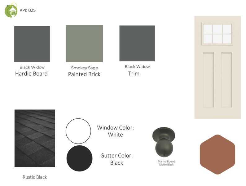Exterior Color Selections for The Ingram Townhome at Anderson Park