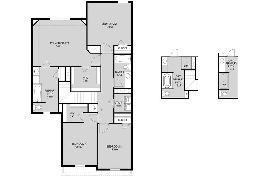 2D floor plan layout of this home in Cliffstone Hills, Conroe, TX (Image 4).