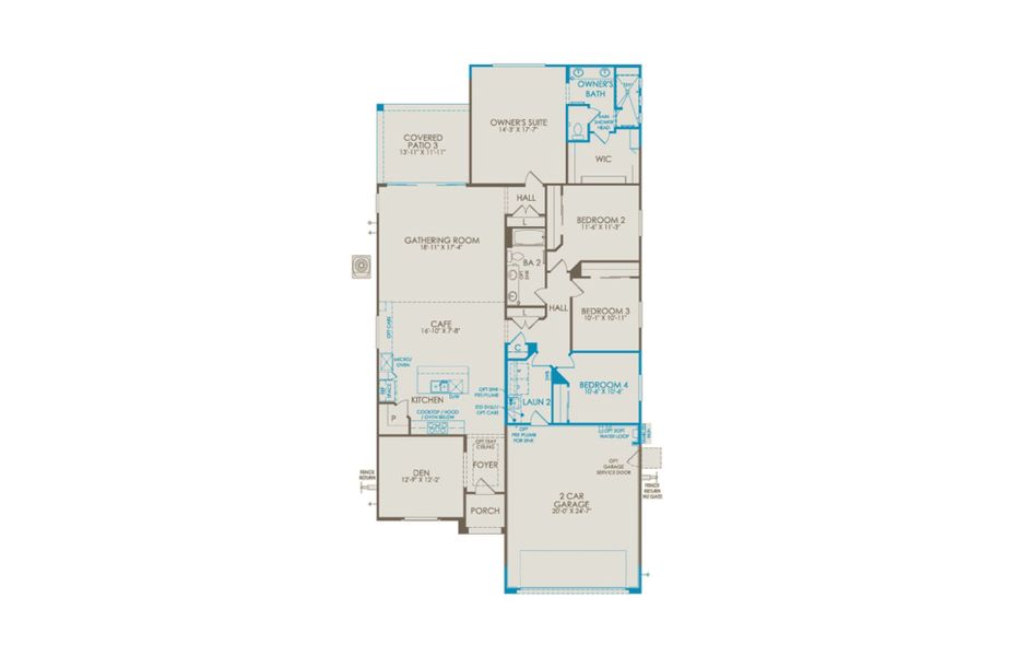 2D floor plan layout of this home in Upper Canyon, Phoenix, AZ (Image 3).