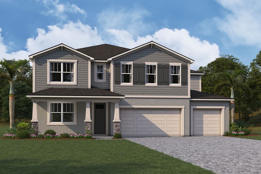 Representative exterior photo of a completed home built from the Riverbend by Mattamy Homes in Crosswind Ranch, Parrish, FL (Image 2).