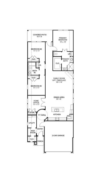 2D floor plan layout of this home in Easton Park 40', Austin, TX (Image 2). 2D floor plan layout of this home in Easton Park 40', Austin, TX (Image 2).