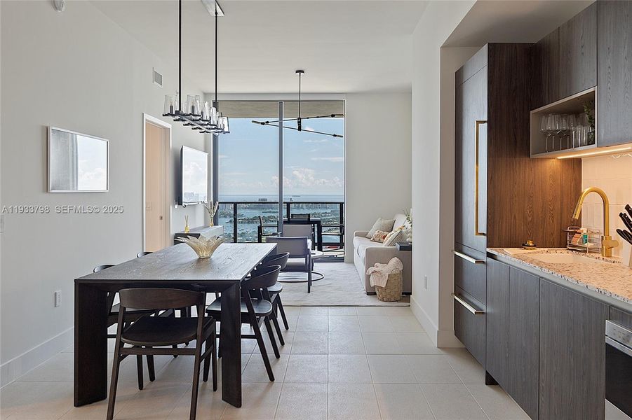 Furnished interior view inside a new home in , Miami (Image 12).