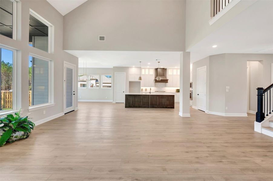 View from living area towards Kitchen and Dining