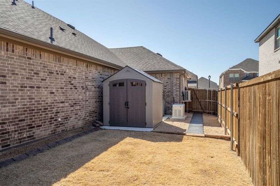 Privacy fence and shed for additional storage!