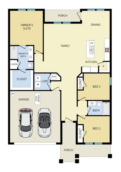 2D floor plan layout of this home in Oak Hollow, Crestview, FL (Image 3).