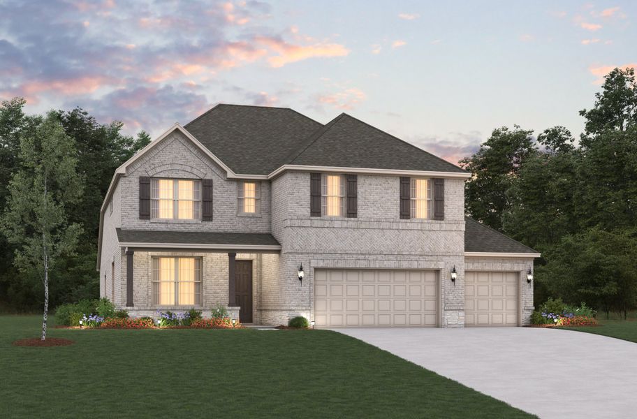 Representative exterior photo of a completed home built from the Blackburn by Beazer Homes in Lovers Landing, Forney, TX (Image 2). Representative exterior photo of a completed home built from the Blackburn by Beazer Homes in Lovers Landing, Forney, TX (Image 2).