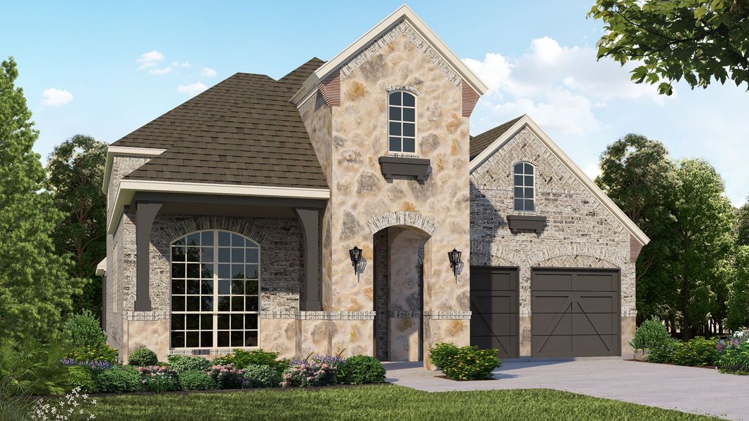 Plan 1118 Elevation J with Stone