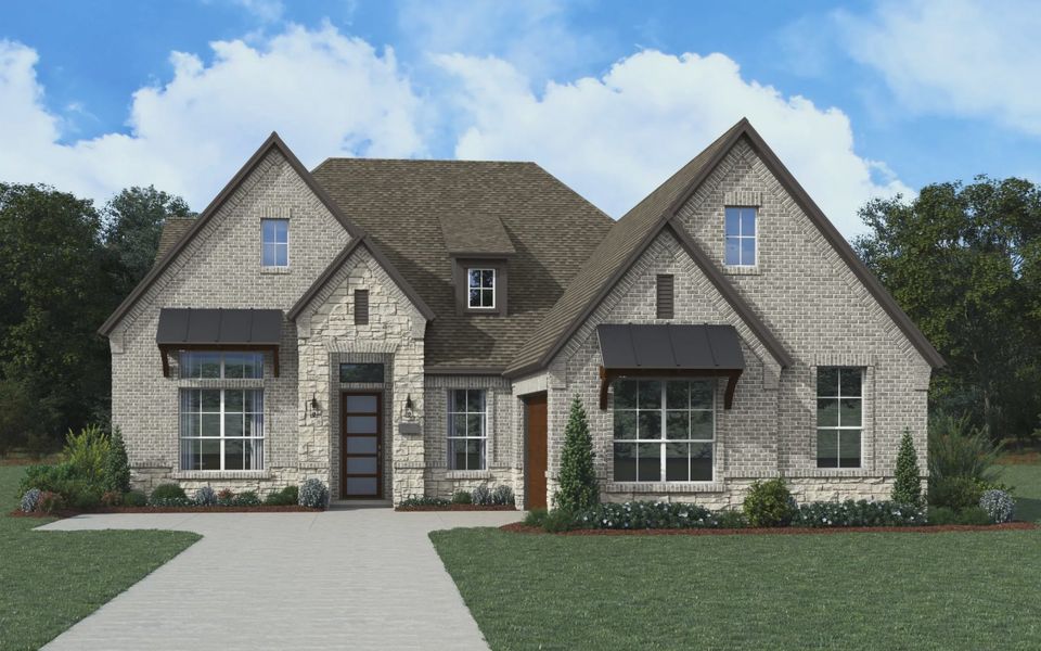 Representative exterior photo of a completed home built from the Springport II by Chesmar Homes in The Grove Frisco, Frisco, TX (Image 5).