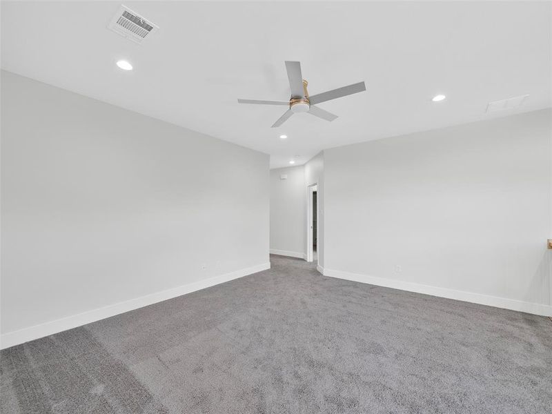 Bedroom 3 featuring carpet floors and ceiling fan