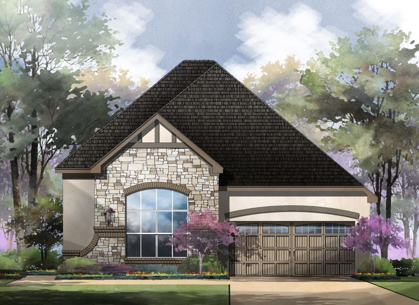 Capri Floor Plan in Willis Ranch, San Antonio | Sitterle Homes Elevation B Capri Floor Plan in Willis Ranch, San Antonio | Sitterle Homes Elevation B