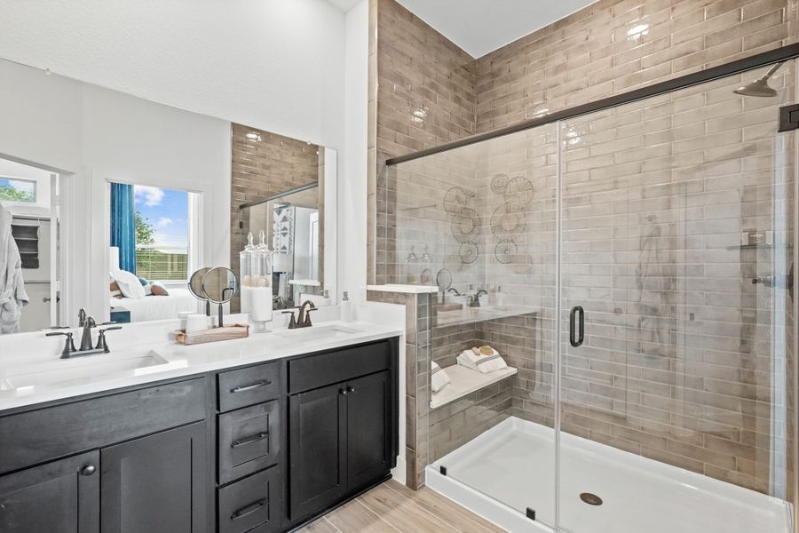 Furnished interior view inside a new home in Bridgeland, Cypress (Image 36).