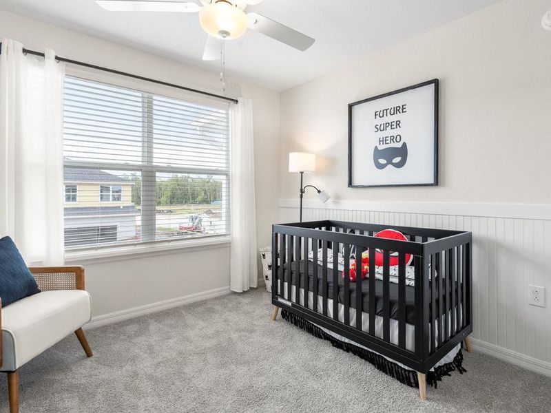 Flexible and spacious secondary bedrooms perfect for growing families - Flora townhome by Highland Homes