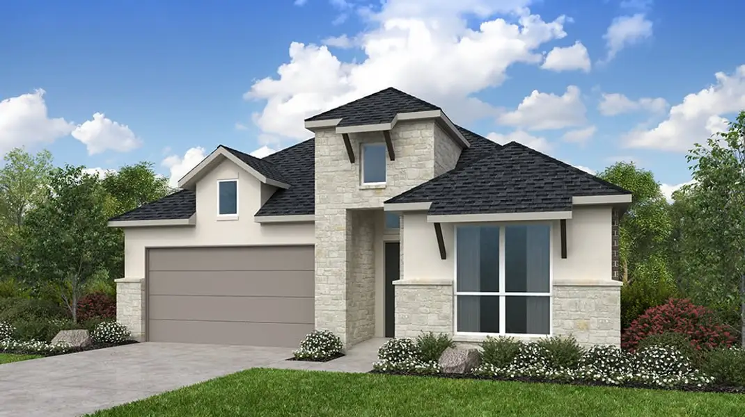 Representative exterior photo of a completed home built from the Bennett by Taylor Morrison in Blue Creek Trails, Richmond, TX (Image 2). Representative exterior photo of a completed home built from the Bennett by Taylor Morrison in Blue Creek Trails, Richmond, TX (Image 2).