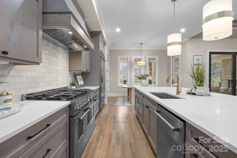 Kitchen with chef's gas range