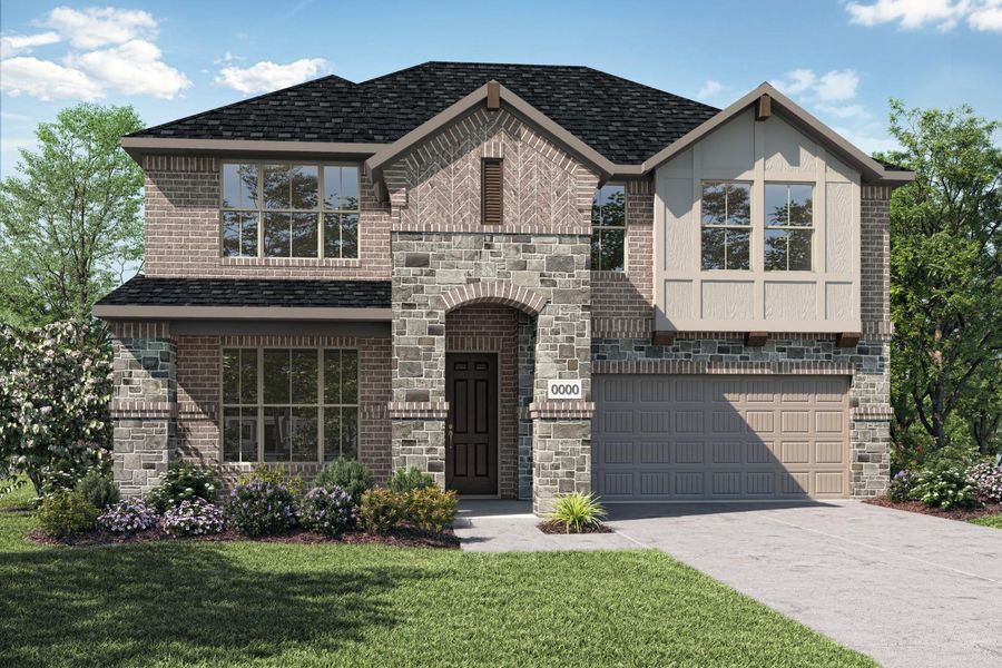 Representative exterior photo of a completed home built from the Lillian by Tri Pointe Homes in View at the Reserve, Mansfield, TX (Image 17).