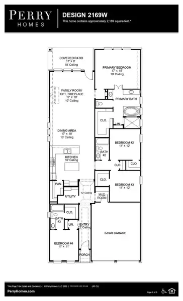 2D floor plan layout of this home in Everly 45', Tomball, TX (Image 2).